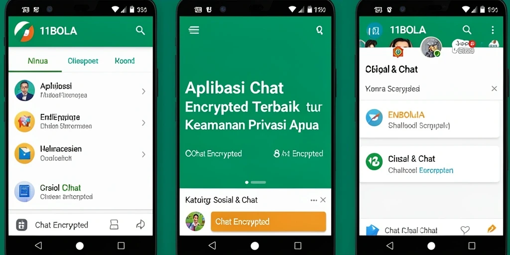 Antarmuka 11BOLA yang modern dan fungsional untuk Chat Encrypted.