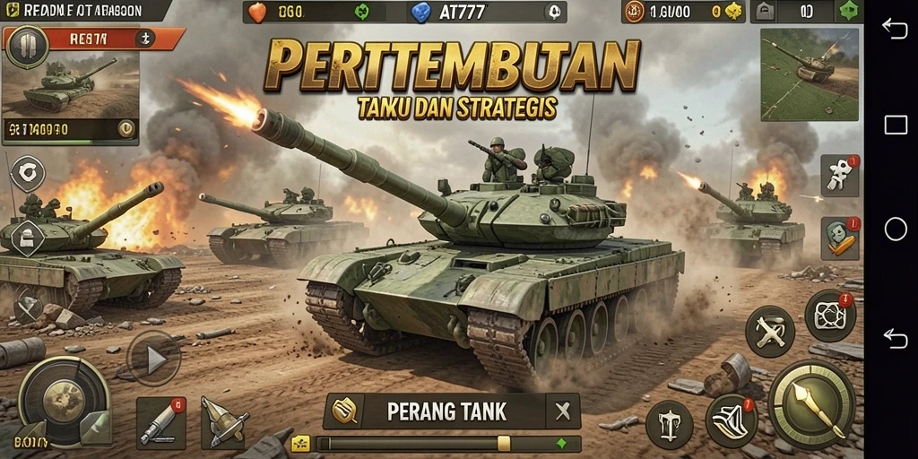 Tampilan antarmuka game Perang Tank yang menarik dan interaktif.