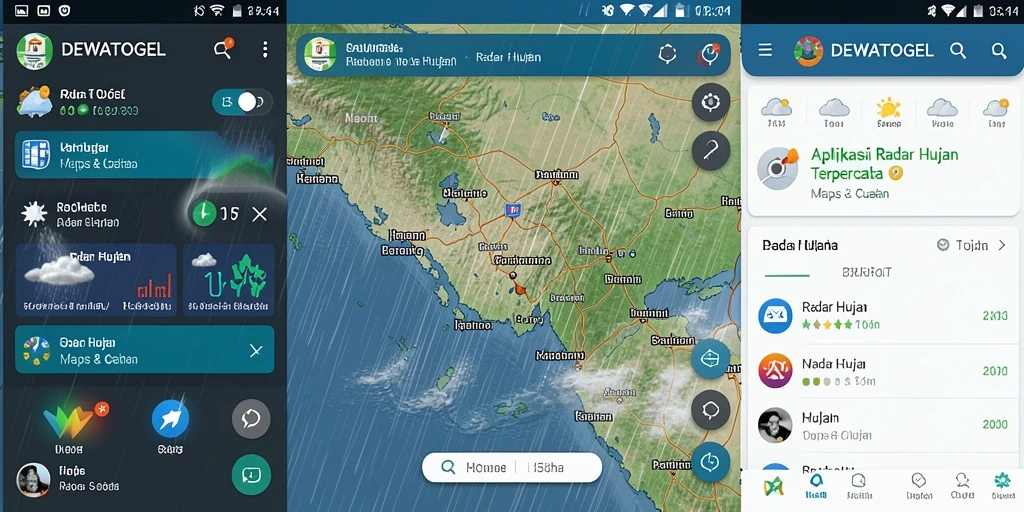 Antarmuka DEWATOGEL menampilkan prediksi hujan secara real-time.