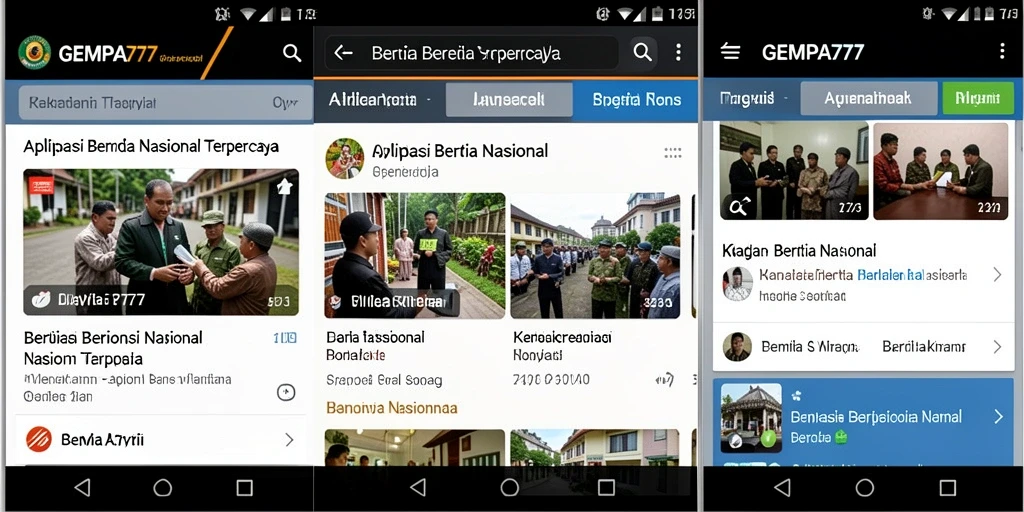 Tampilan antarmuka GEMPA777 yang ringkas dan informatif.