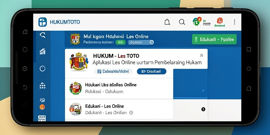 Tampilan antarmuka HUKUMTOTO yang memudahkan navigasi Les Online.