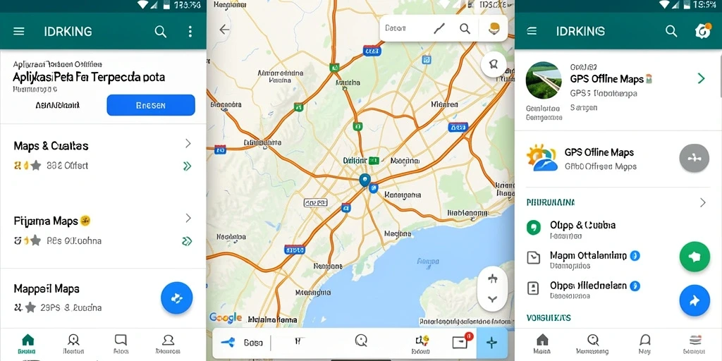 Antarmuka aplikasi IDRKING menampilkan peta offline yang jelas dan informatif.