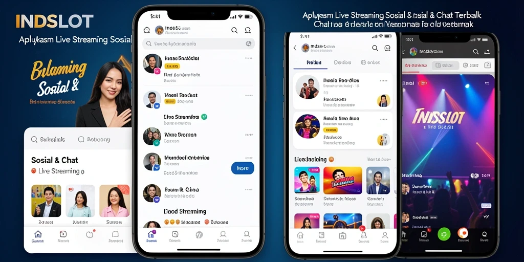 Tampilan antarmuka utama INDSLOT untuk Live Streaming yang interaktif.