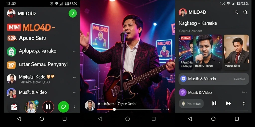 Tampilan antarmuka aplikasi karaoke MILO4D dengan fitur menarik.