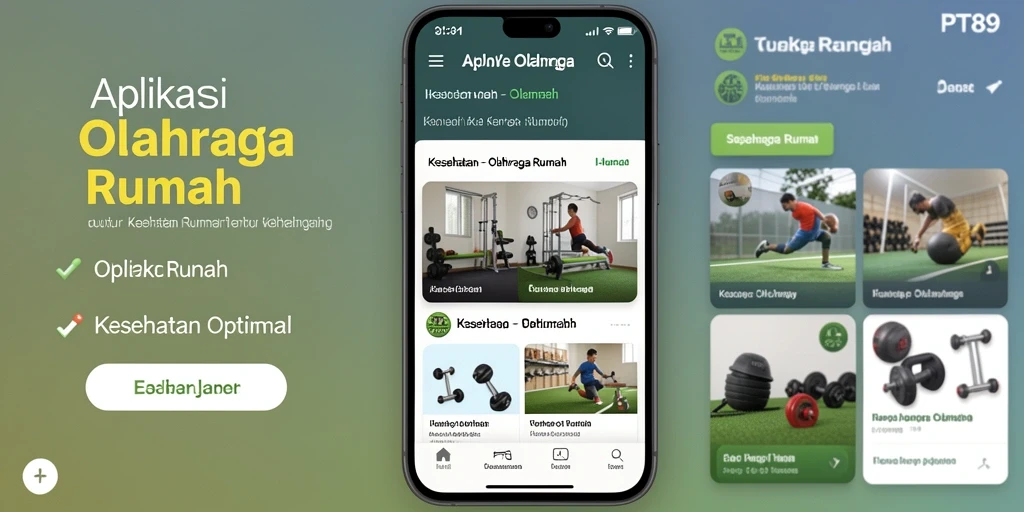Tampilan antarmuka aplikasi PT89 yang mudah digunakan untuk olahraga di rumah.